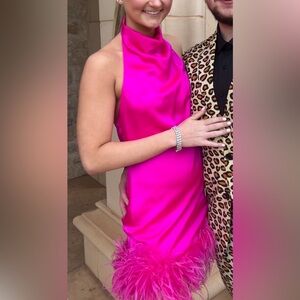 Pink Feather Amanda Uprichard Dress